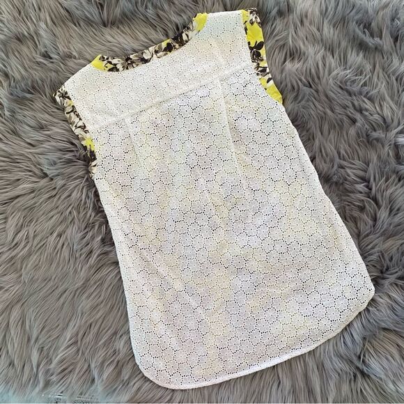 J. Crew Silk crochet Eyelet Spliced Blouse, 00 - Picture 2 of 10